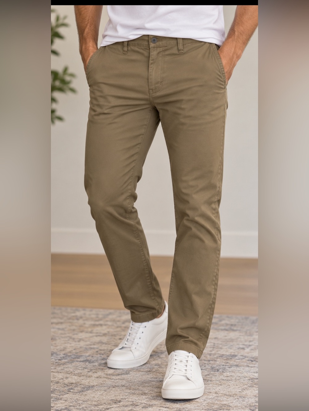 Eddie Bauer Men's Chinos in Olive Brown